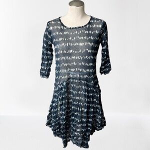 Lisa Bayne Crinkle Cocoon Mesh Dress